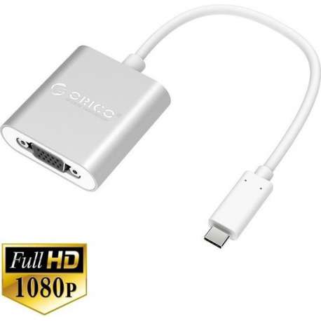 Orico - Aluminium type-C naar VGA adapter – Full HD – 15CM Kabel – Zilver