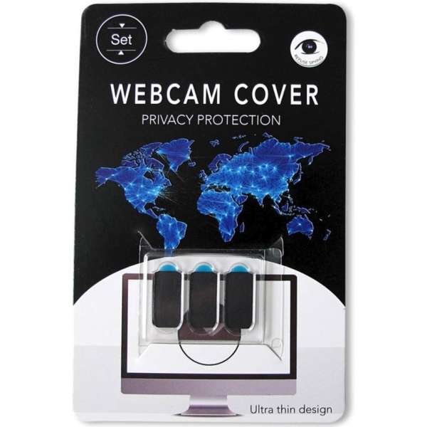 Webcam cover 3 stuks (zwart) privacy protector ultra compact – ultra dun - voor laptop – gsm – tablet.