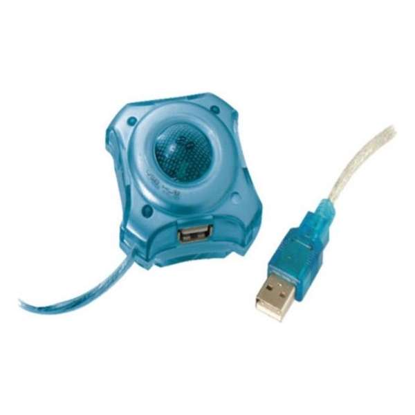 S-Impuls USB hub met 4 poorten - USB2.0 - busgevoed / blauw - 0,50 meter