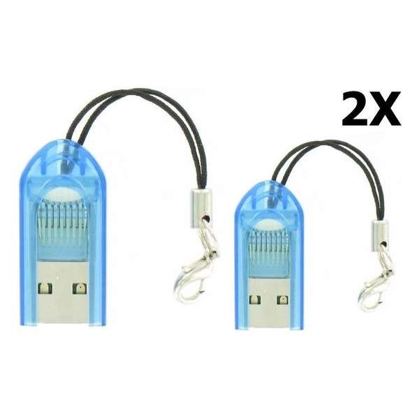 2 Stuks - USB 2.0 microSDHC Memory Card Reader/Writer