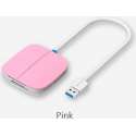 USB 3.0 kaartlezer voor SD/TF/CF/XD /MS Micro SD - Roze 50cm Kabel