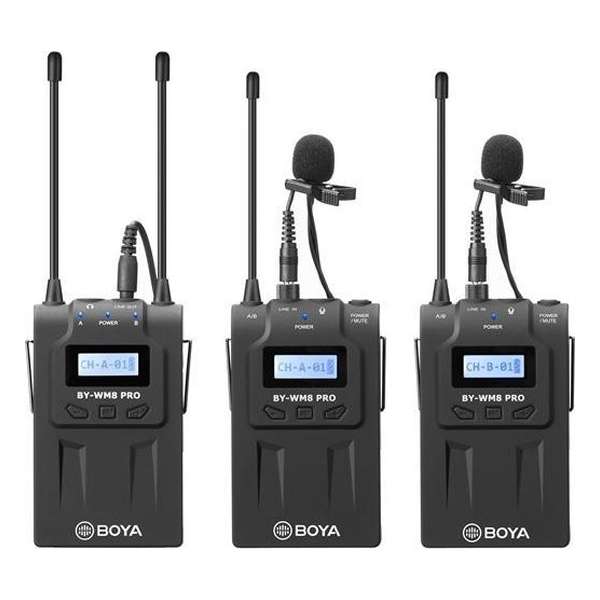 Boya BY-WM8 PRO K2 UHF wireless micophone kit 2TX+1RX