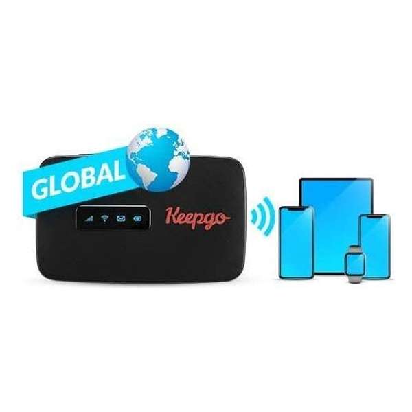 Keepgo mifi router + 4G LTE wereld simkaart (inclusief 1GB - 365 dagen geldig)