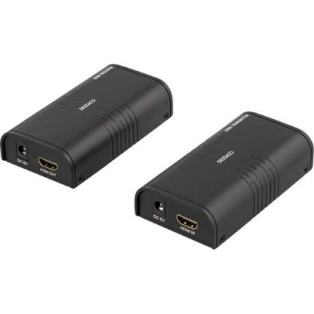 Deltaco HDMI-221 HDMI Extender set over Ethernet CAT6 120 meter 1080p HDCP 1.2 pass-through