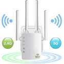 DrPhone WR4 Pro - Wifi Versterker - Range Extender - 5GHZ  + 2.4GHZ Dual Band Repeater - Router - 4 Antenne - Wit