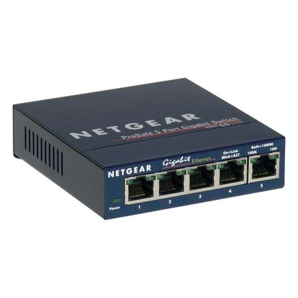 Netgear ProSAFE GS105 - Netwerkswitch - Unmanaged - Desktop - 5 Gigabit Ethernet poorten