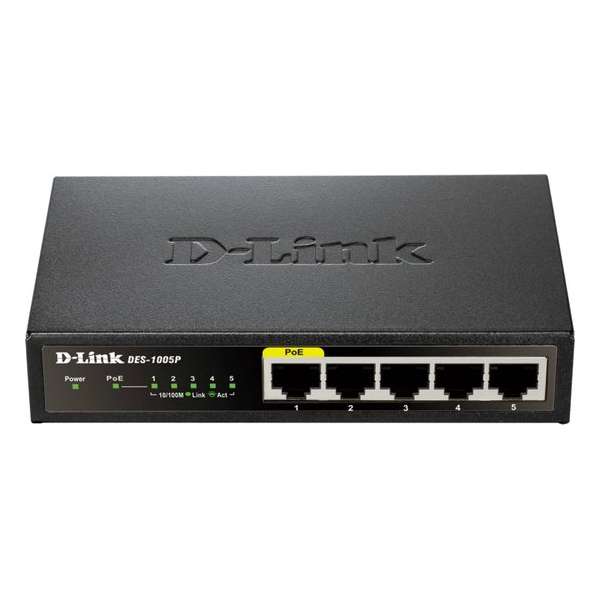 D-Link DGS-1005P netwerk-switch Unmanaged L2 Gigabit Ethernet (10/100/1000) Zwart Power over Ethernet (PoE)