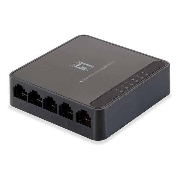 LevelOne GEU-0522 Gigabit Ethernet (10/100/1000) Zwart