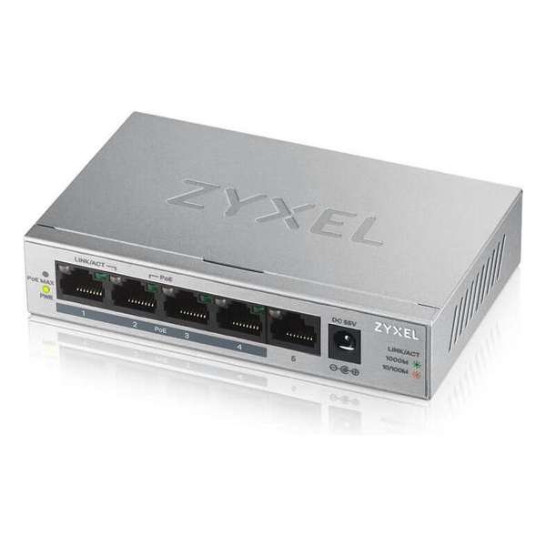 Zyxel GS1005HP Unmanaged Gigabit Ethernet (10/100/1000) Zilver Power over Ethernet (PoE)