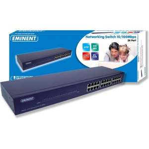 Eminent EM4418 24 Port Networking Switch 10/100Mbps Unmanaged Blauw