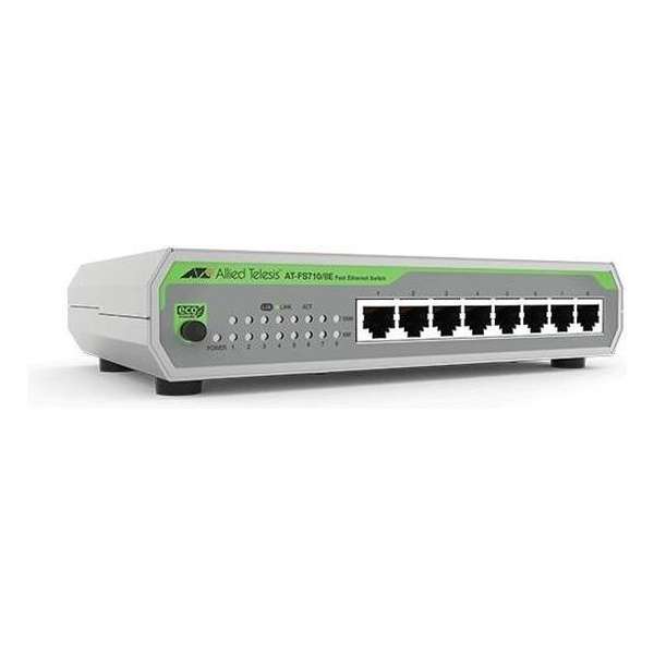 Allied Telesis AT-FS710/8E-60 Unmanaged Fast Ethernet (10/100) Grijs Power over Ethernet (PoE)