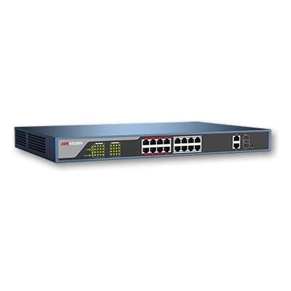 Hikvision Digital Technology DS-3E1318P-E netwerk-switch Managed L2 Fast Ethernet (10/100) Zwart Power over Ethernet (PoE)