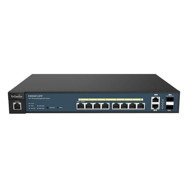 EnGenius EWS5912FP netwerk-switch Managed L2 Gigabit Ethernet (10/100/1000) Zwart 1U Power over Ethernet (PoE)