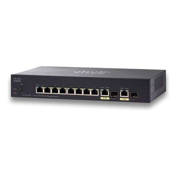 Cisco Small Business SF352-08P Managed L2/L3 Fast Ethernet (10/100) Zwart 1U Power over Ethernet (PoE)