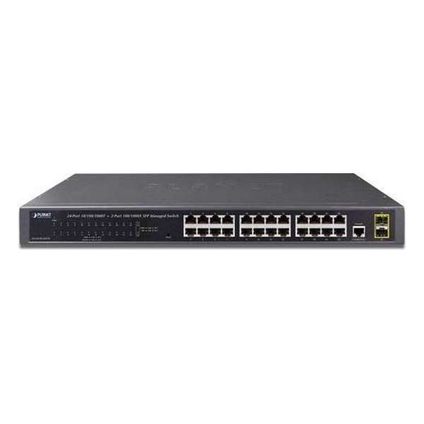 Planet GS-4210-24T2S netwerk-switch Managed L2 Gigabit Ethernet (10/100/1000) Zwart 1U