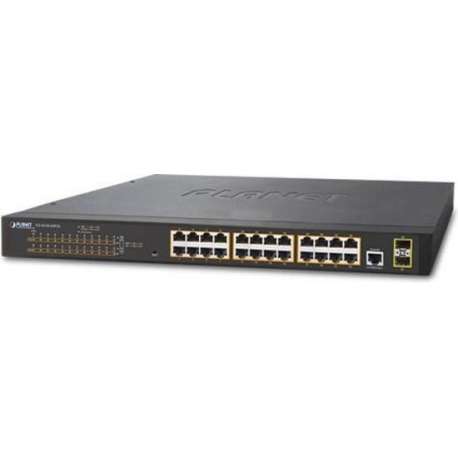 Planet GS-4210-24P2S netwerk-switch Managed L2 Gigabit Ethernet (10/100/1000) Zwart 1U Power over Ethernet (PoE)