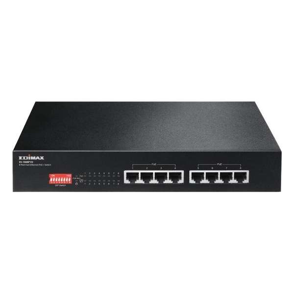 Edimax ES-1008P V2 netwerk-switch Fast Ethernet (10/100) Zwart Power over Ethernet (PoE)