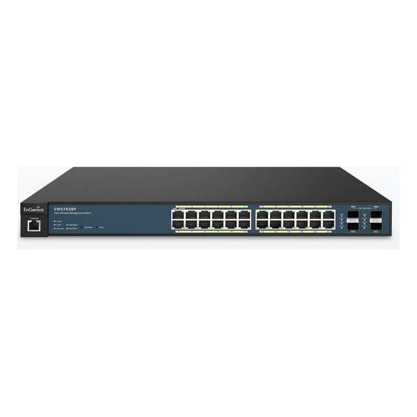 EnGenius EWS7928P netwerk-switch Managed L2 Gigabit Ethernet (10/100/1000) Zwart, Blauw 1U Power over Ethernet (PoE)