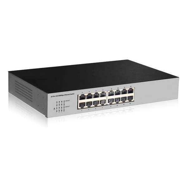 Digitus DN-60011-2 netwerk-switch Unmanaged Fast Ethernet (10/100) Zwart, Grijs