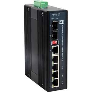 LevelOne netwerk-411,415 4x PoE 10/100/1000Base-T, 1x Gigabit Combo RJ45/SFP, 1x 100/1000Base-X SFP, 1024 MAC, 12Gbps