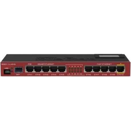 Mikrotik RB2011IL-IN Gigabit Ethernet (10/100/1000) Power over Ethernet (PoE) Rood netwerk-switch