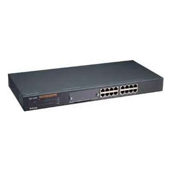 D-Link 16-port 10/100M NWay Rack Mountable, Auto-negotiation of MDI/MDIX Cross Over and IEEE 802.3x Flow Control