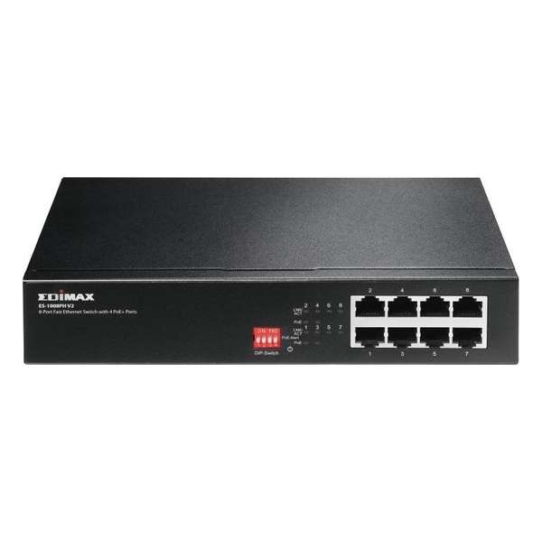 Edimax ES-1008PH V2 netwerk-switch Fast Ethernet (10/100) Zwart Power over Ethernet (PoE)