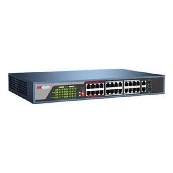 Hikvision Digital Technology DS-3E0326P-E netwerk-switch Unmanaged Fast Ethernet (10/100) Zwart 1U Power over Ethernet (PoE)