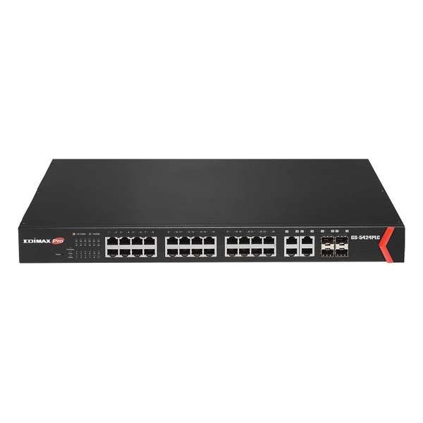 Edimax GS-5424PLC netwerk-switch Gigabit Ethernet (10/100/1000) Zwart 1U Power over Ethernet (PoE)