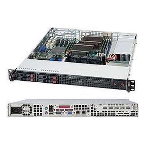 Supermicro CSE-111LT-330CB server barebone Rack (1U) Zwart, Zilver