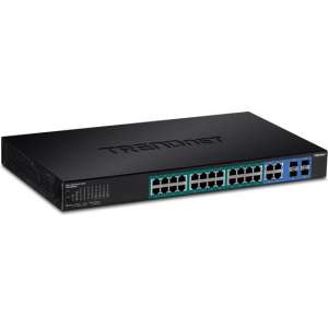 Trendnet TPE-5028WS netwerk-switch Managed Gigabit Ethernet (10/100/1000) Zwart 1U Power over Ethernet (PoE)