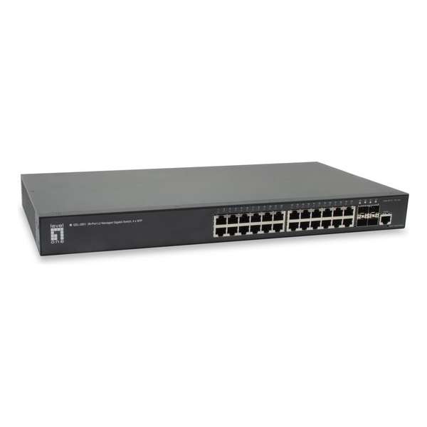 LevelOne GEL-2861 Managed L2 Gigabit Ethernet (10/100/1000) Zwart