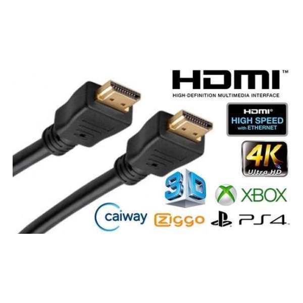HDMI Kabel - 5 meter - Zwart - High Speed (TV - PC - Laptop - Beamer - PS3 - PS4 - Xbox)