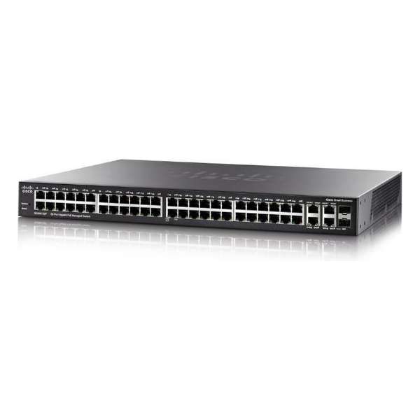 Cisco SG350-52P Managed L3 Gigabit Ethernet (10/100/1000) Zwart 1U Power over Ethernet (PoE)