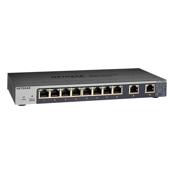 Netgear GS110EMX Managed L2 10G Ethernet (100/1000/10000) Zwart