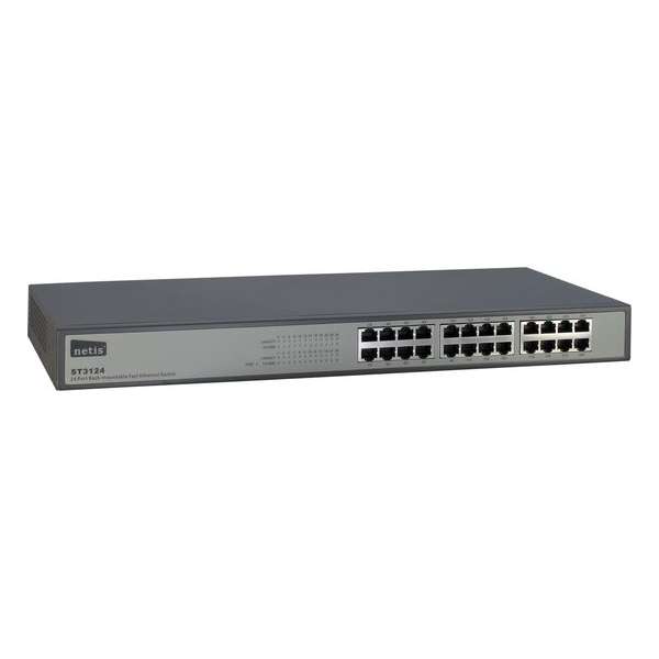 Inter-Tech ST3124 Unmanaged L2 Fast Ethernet (10/100) Zwart 1U