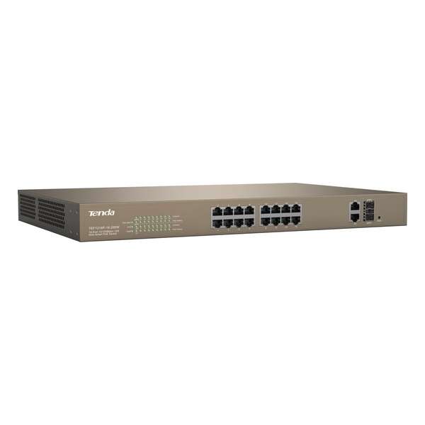 Tenda TEF1218P-16-250W netwerk-switch L2 Fast Ethernet (10/100) Grijs Power over Ethernet (PoE)