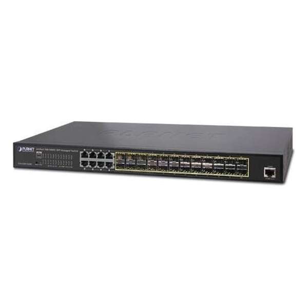 Planet GS-5220-16S8CR netwerk-switch Managed L2+ Gigabit Ethernet (10/100/1000) Zwart 1U Power over Ethernet (PoE)