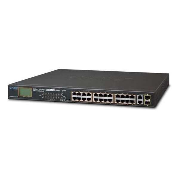 Planet FGSW-2622VHP netwerk-switch Unmanaged L2 Fast Ethernet (10/100) Zwart 1U Power over Ethernet (PoE)