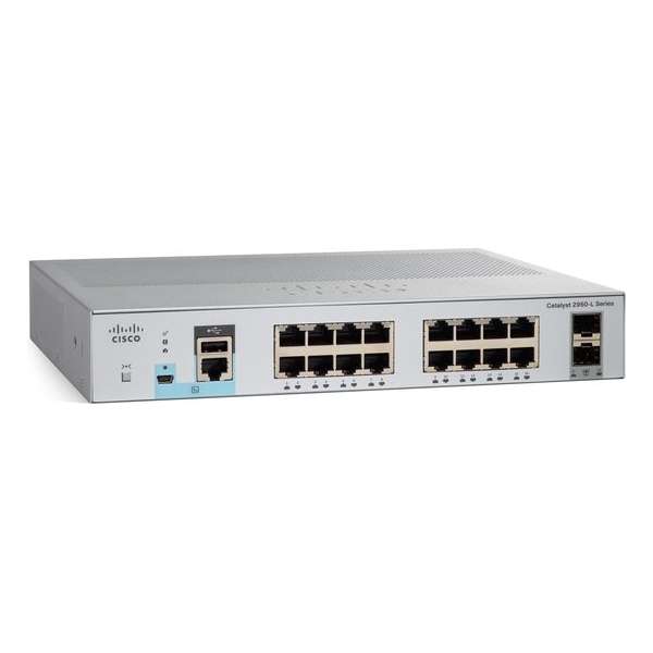 Cisco Catalyst 2960L-16TS-LL Managed L2 Gigabit Ethernet (10/100/1000) Grijs 1U