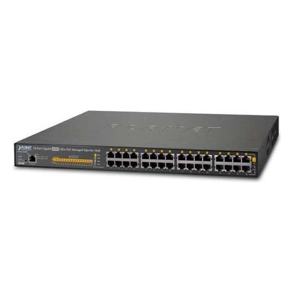 Planet UPOE-1600G netwerk-switch Managed Gigabit Ethernet (10/100/1000) Zwart 1U Power over Ethernet (PoE)