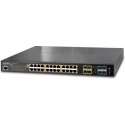 Planet SGS-5220-24P2X netwerk-switch Managed L2+ Gigabit Ethernet (10/100/1000) Zwart 1U Power over Ethernet (PoE)