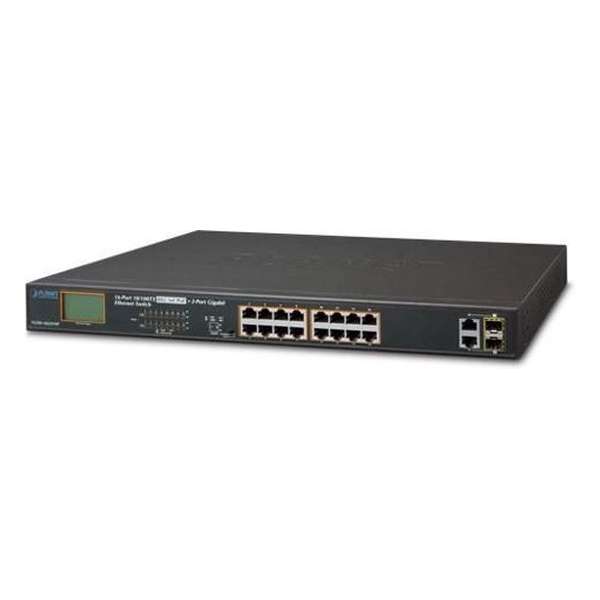 Planet FGSW-1822VHP netwerk-switch Unmanaged L2 Fast Ethernet (10/100) Zwart 1U Power over Ethernet (PoE)