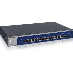 Netgear XS512EM Managed L2 10G Ethernet (100/1000/10000) Blauw, Grijs 1U