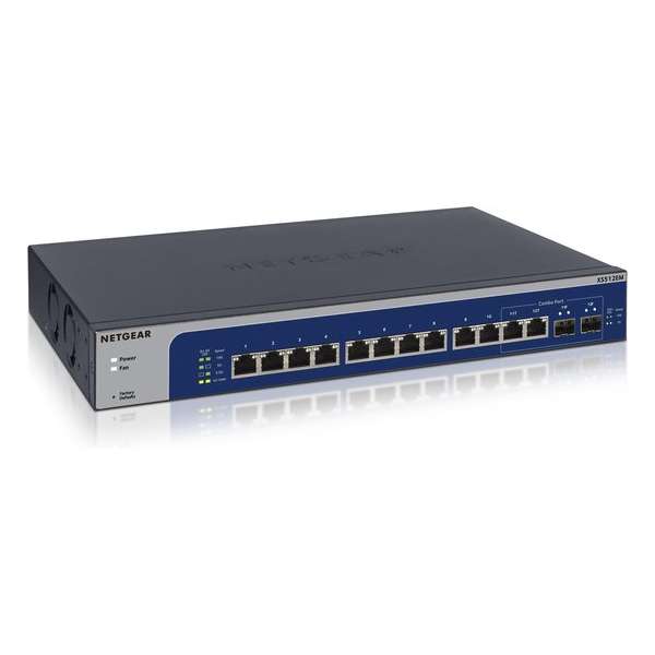 Netgear XS512EM Managed L2 10G Ethernet (100/1000/10000) Blauw, Grijs 1U