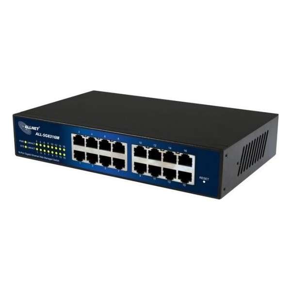 ALLNET 112534 Managed L2 Gigabit Ethernet (10/100/1000) Zwart 19U