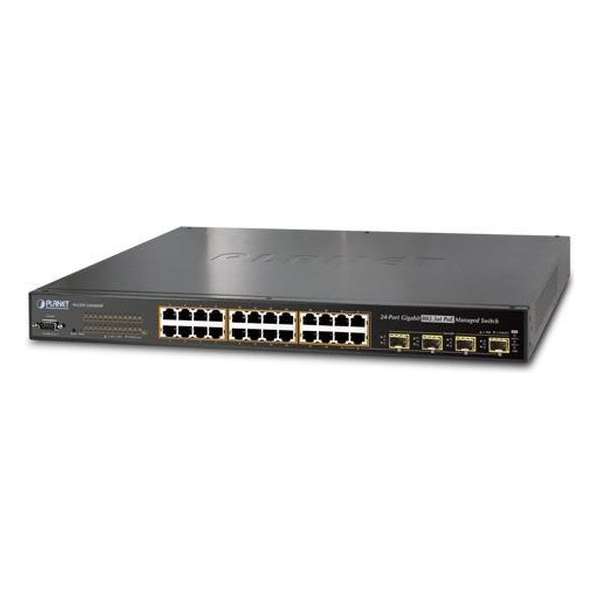 Planet WGSW-24040HP4 netwerk-switch Managed L2/L4 Gigabit Ethernet (10/100/1000) Zwart Power over Ethernet (PoE)