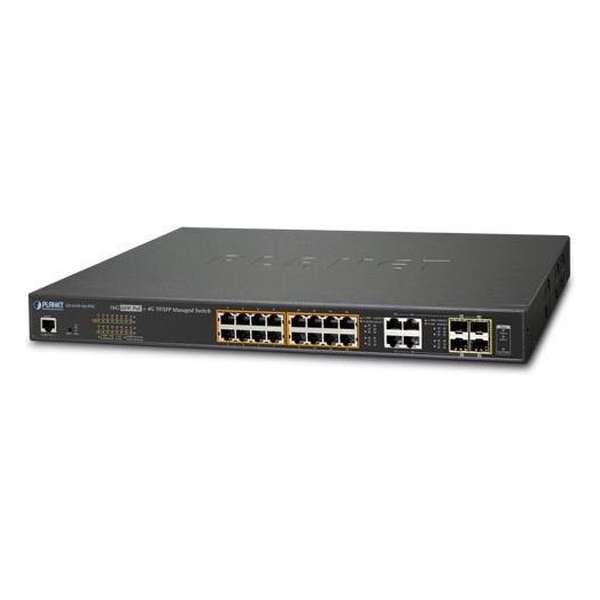 Planet GS-4210-16UP4C netwerk-switch Managed L2+ Gigabit Ethernet (10/100/1000) Zwart 1U Power over Ethernet (PoE)