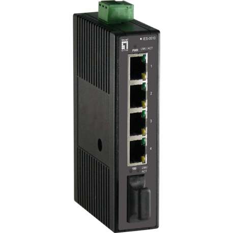 LevelOne IES-0510 Unmanaged Fast Ethernet (10/100) Zwart