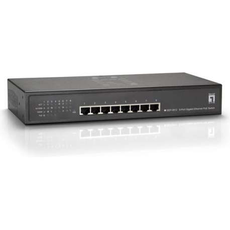 LevelOne GEP-0812W120 Gigabit Ethernet (10/100/1000) Grijs Power over Ethernet (PoE)